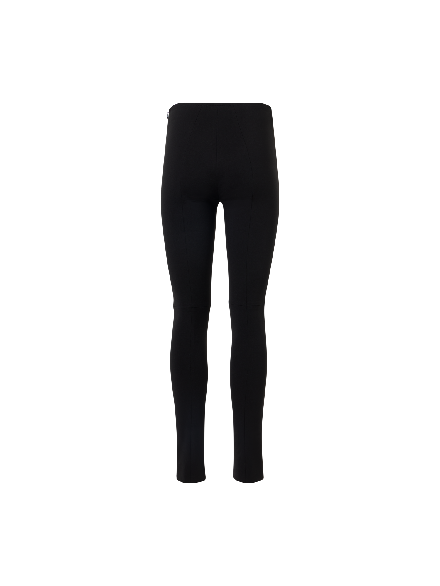 Designer Skinny Hose mit Nappaleder-Front und Jersey-Rücken - Schwarz