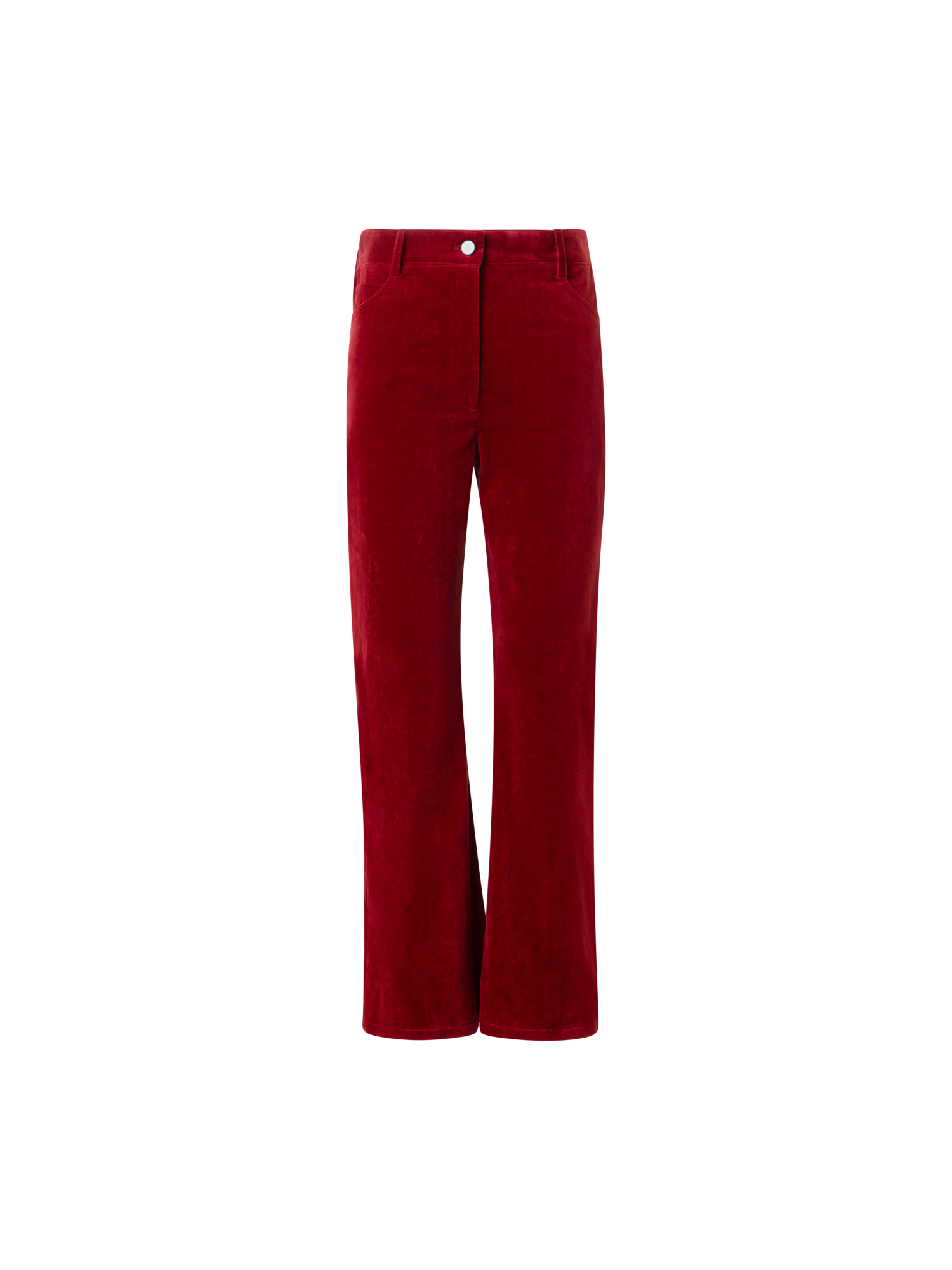 Designer Verkürzte Stretch Baumwollsamt Schlaghose - Rot