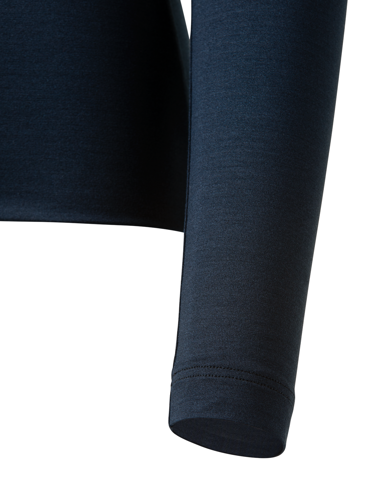 Designer Shirt aus Seide und Jersey mit V-Ausschnitt - Dunkelblau - Blau