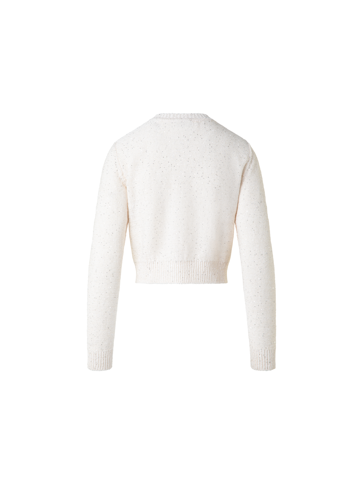 Designer Leinen-Baumwoll-Cardigan mit Micro-Pailletten - Beige