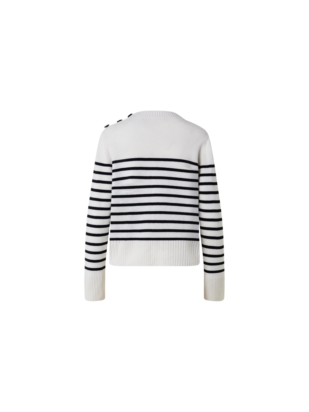 Designer Gestreifter Boxy-Pullover aus Merino-Kaschmir - Bunt - Ecru - Weiss
