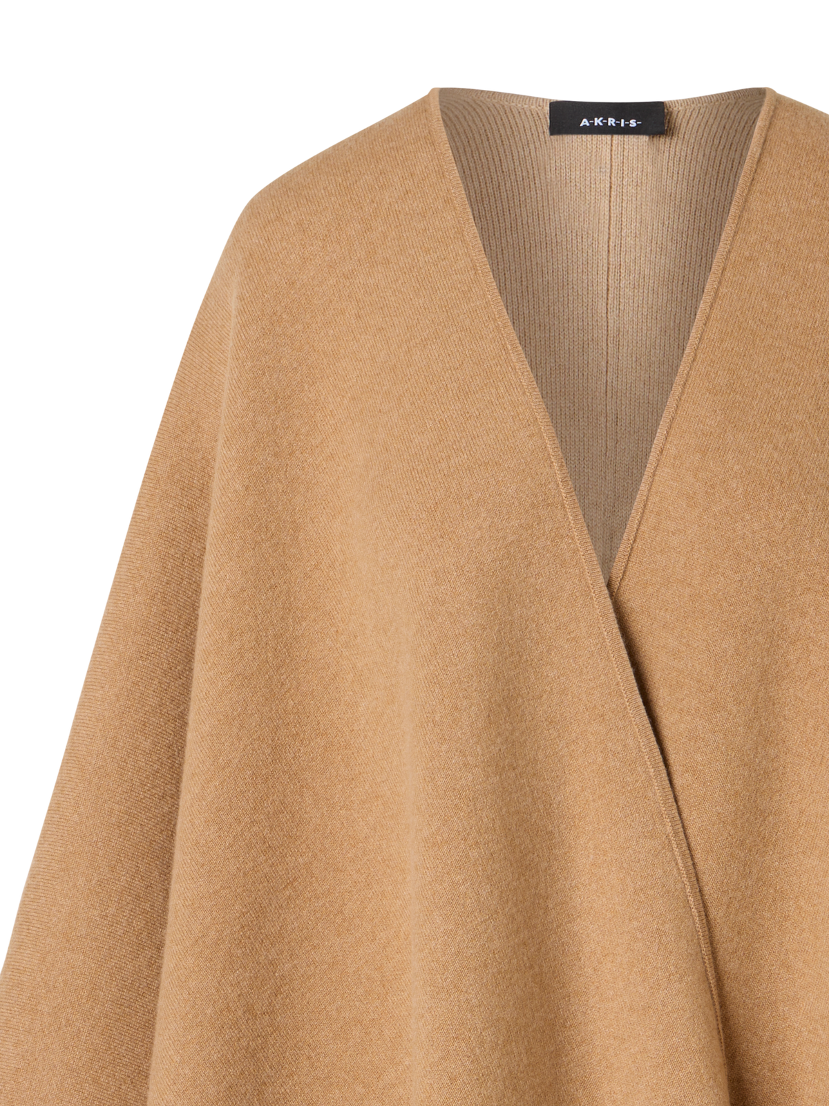 Designer Strickcape aus Kaschmir-Doubleface - Braun