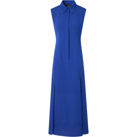 Midi-Hemdblusenkleid aus strukturierter Baumwollseide