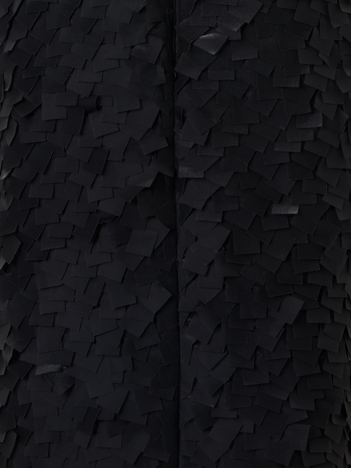 Designer Ärmelloses Etuikleid in Layered Organza Tiles - Schwarz