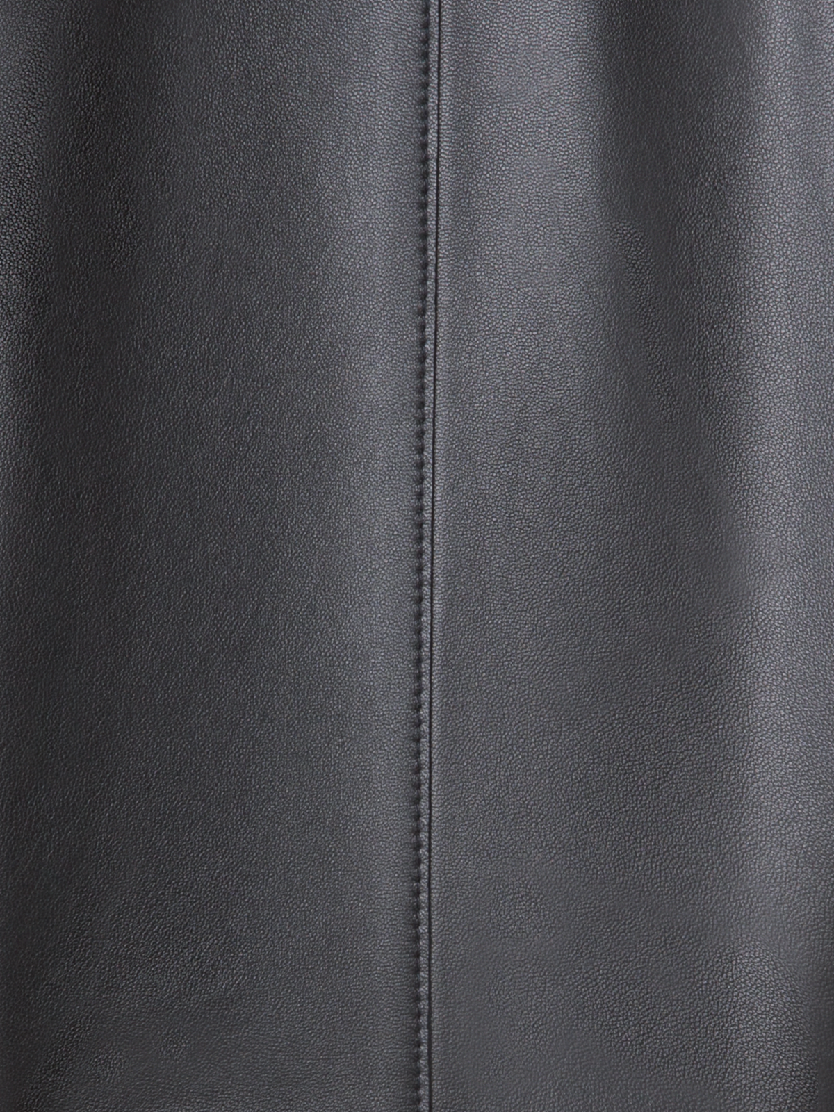 Designer Kurze Lederjacke mit Rundkragen - Schwarz