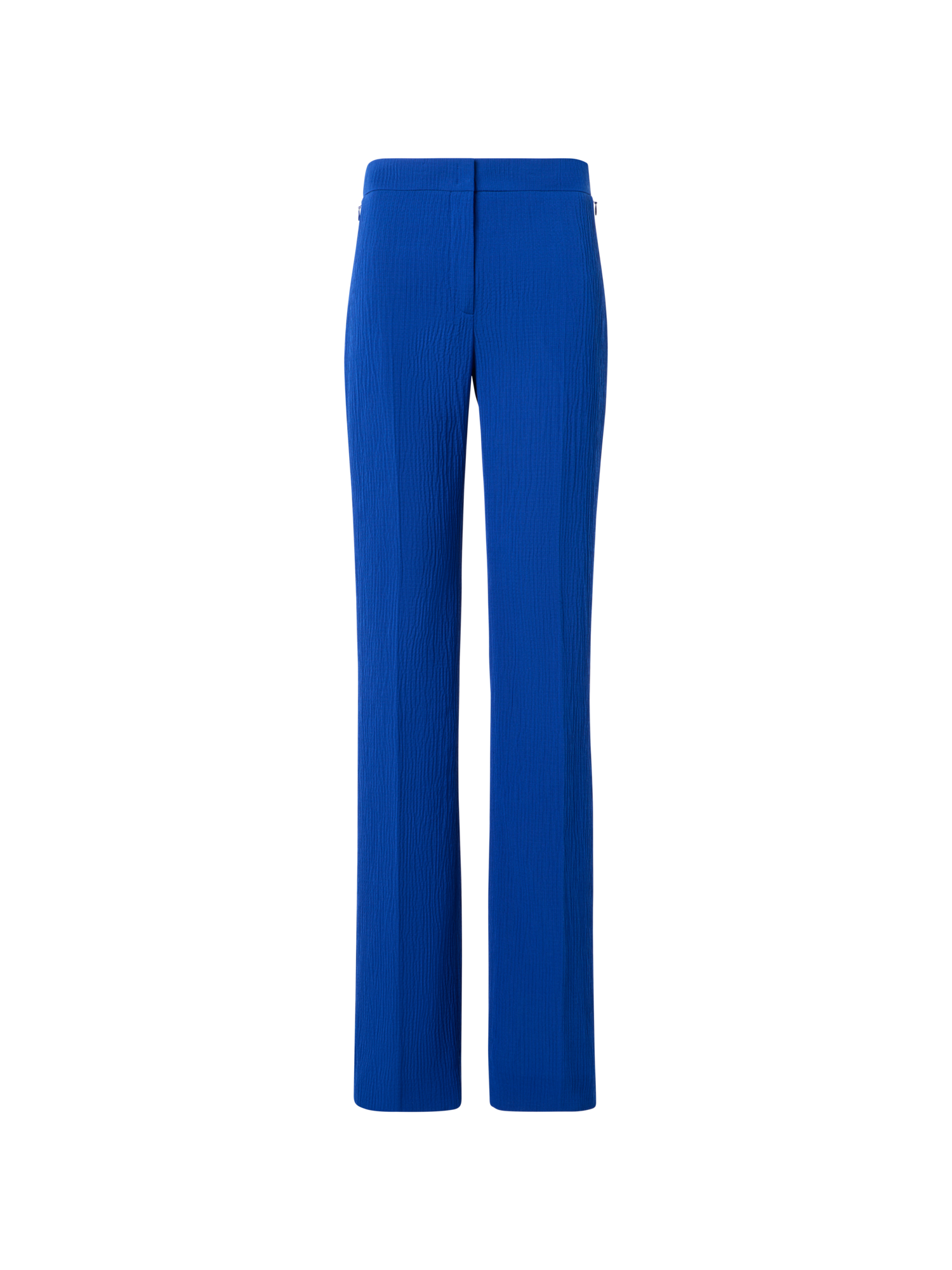 Designer Carl gerade Hose aus strukturierter Baumwollseide - Blau