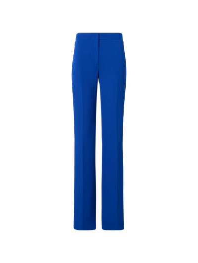 Designer Carl gerade Hose aus strukturierter Baumwollseide - Blau