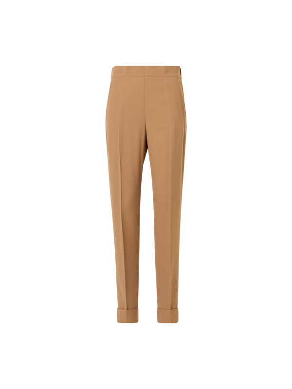 Designer Chris Tapered Hose aus Acetat-Viskose-Krepp - Braun