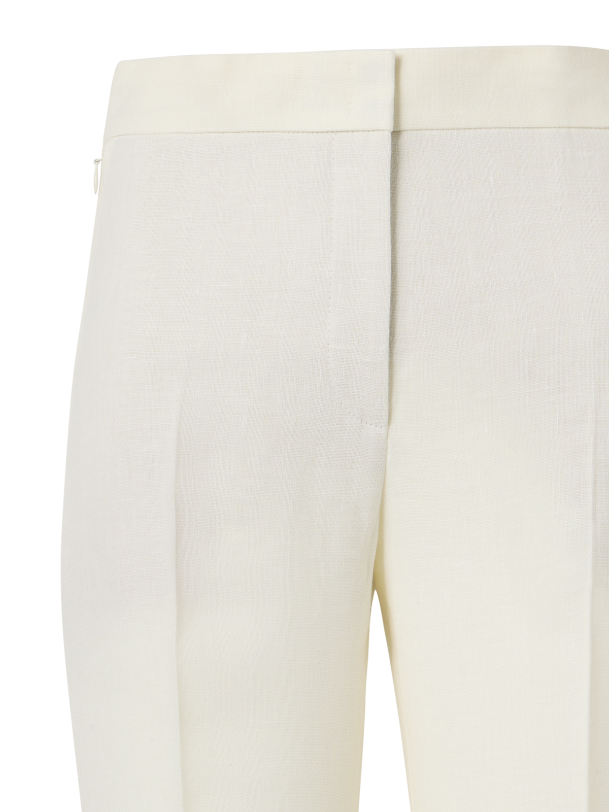 Designer Carl Straight-Leg Hose aus Leinen-Woll-Krepp-Doubleface - Ecru