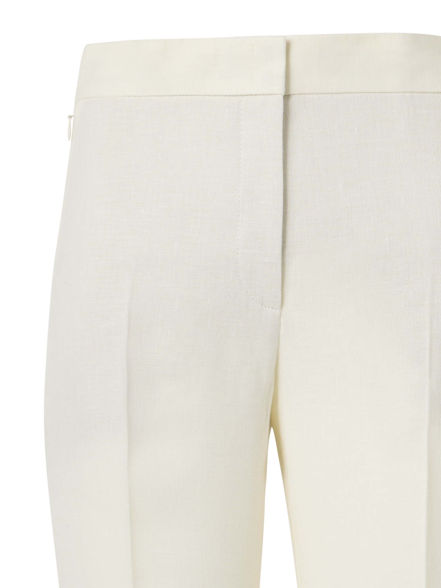 Designer Carl Straight-Leg Hose aus Leinen-Woll-Krepp-Doubleface - Ecru