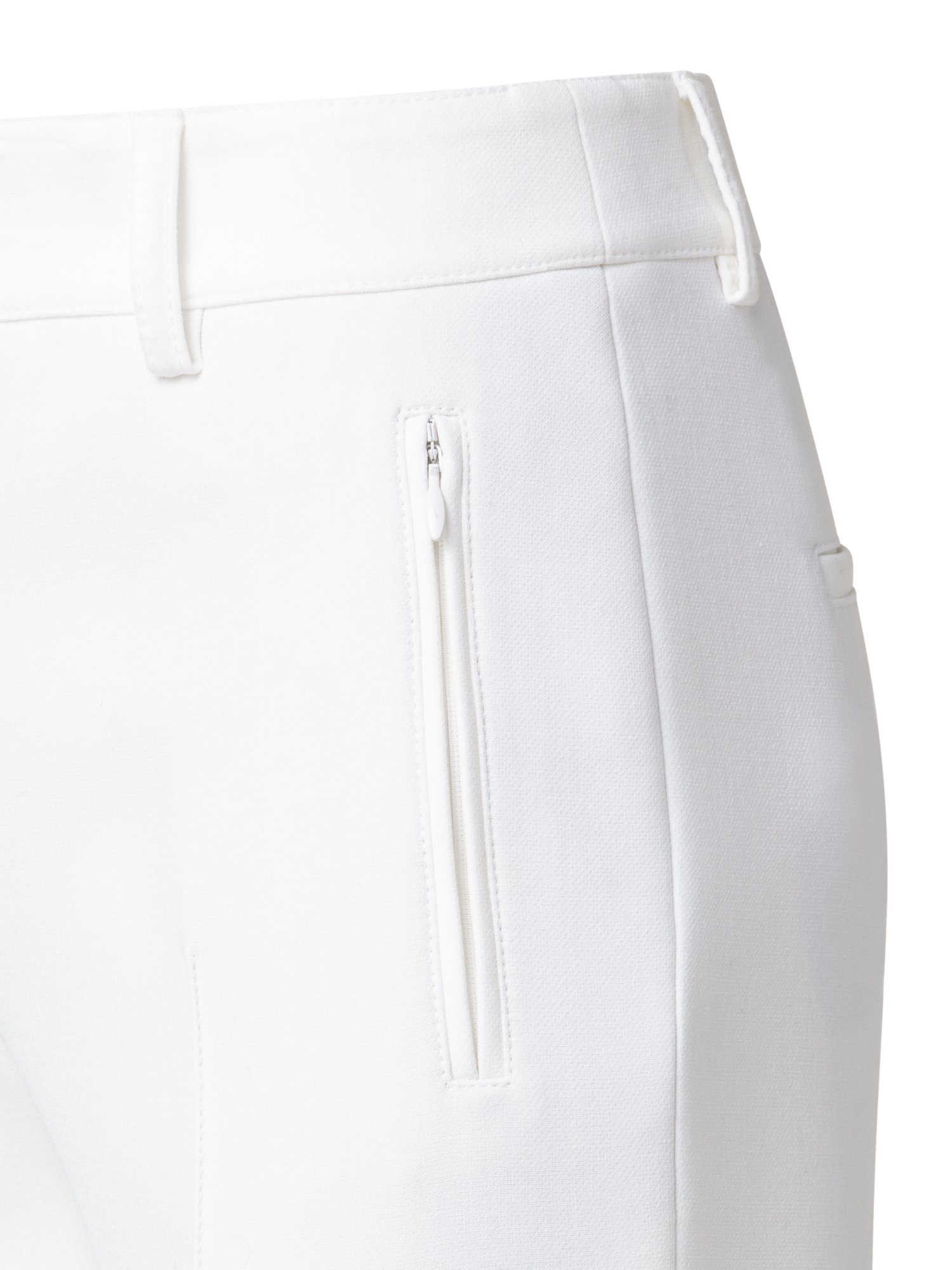 Designer Gerade Hose aus Jersey-Stretch - Ecru - Weiss