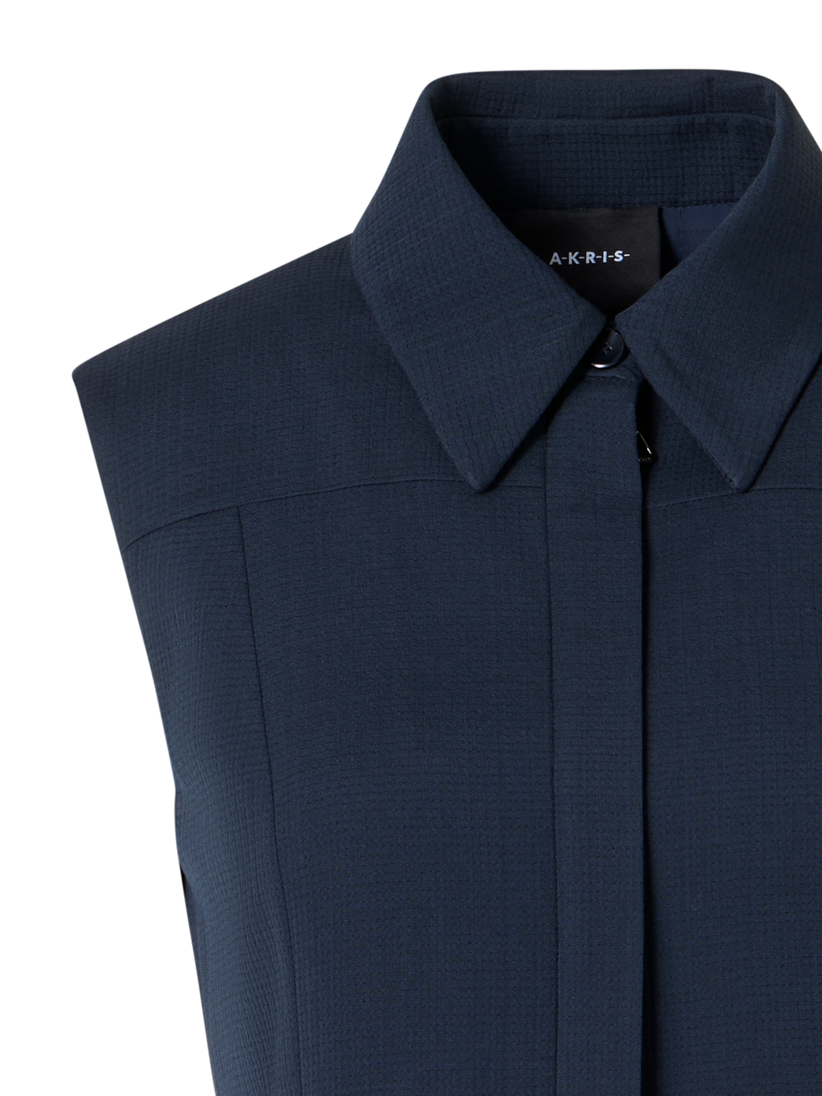Designer Ärmelloses Midi-Hemdblusenkleid - Blau