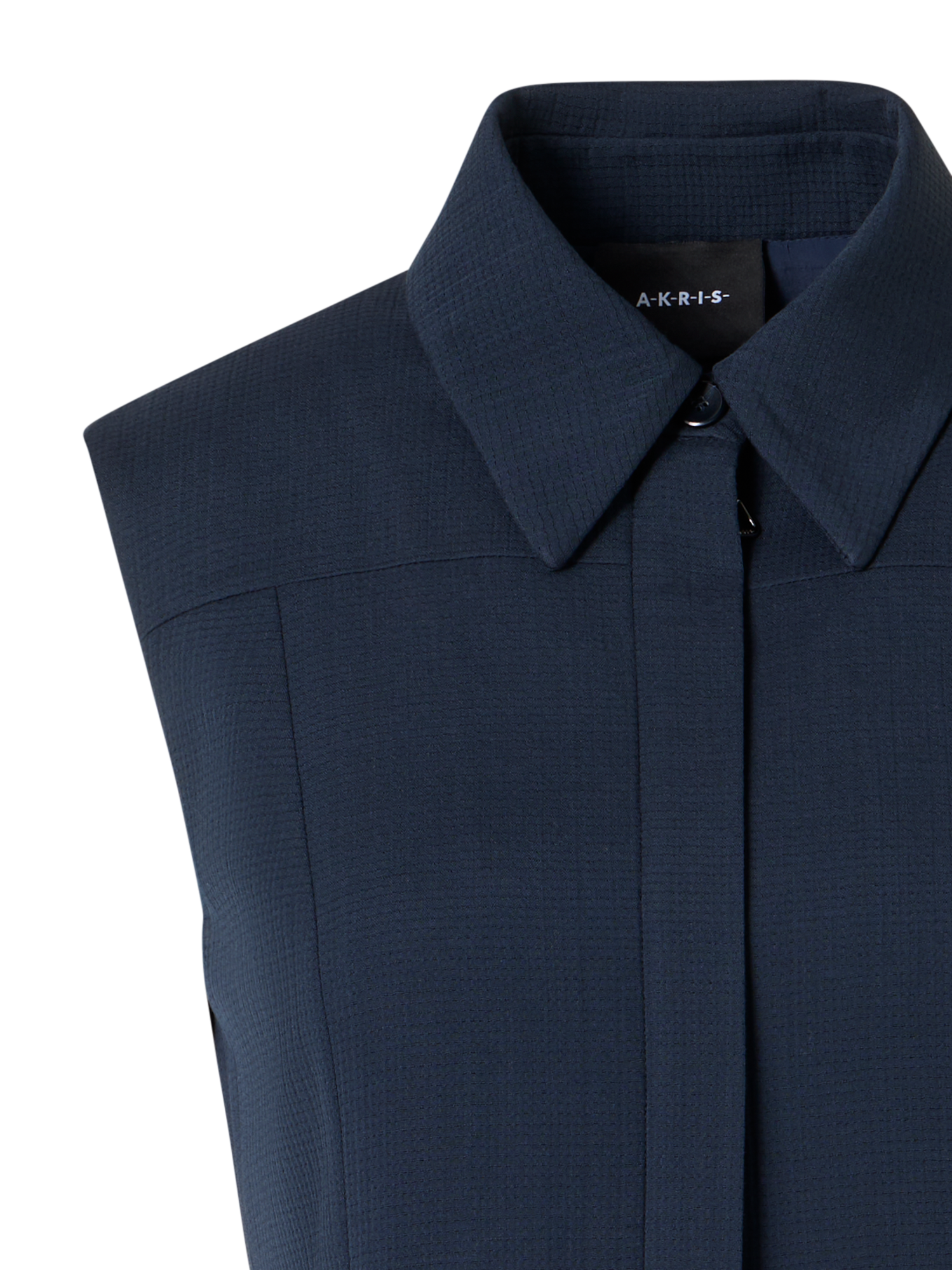 Designer Ärmelloses Midi-Hemdblusenkleid - Blau