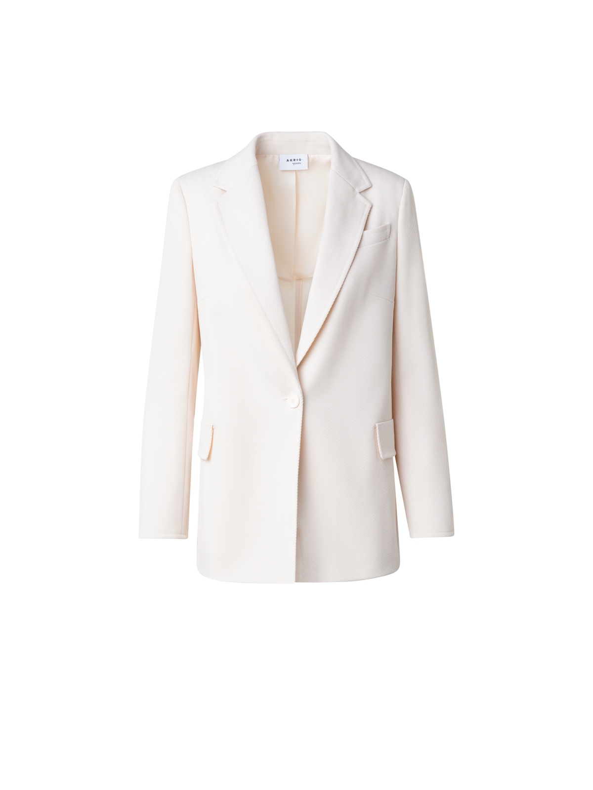 Designer Boyfriend Blazer aus Woll-Trikotine - Ecru - Weiss