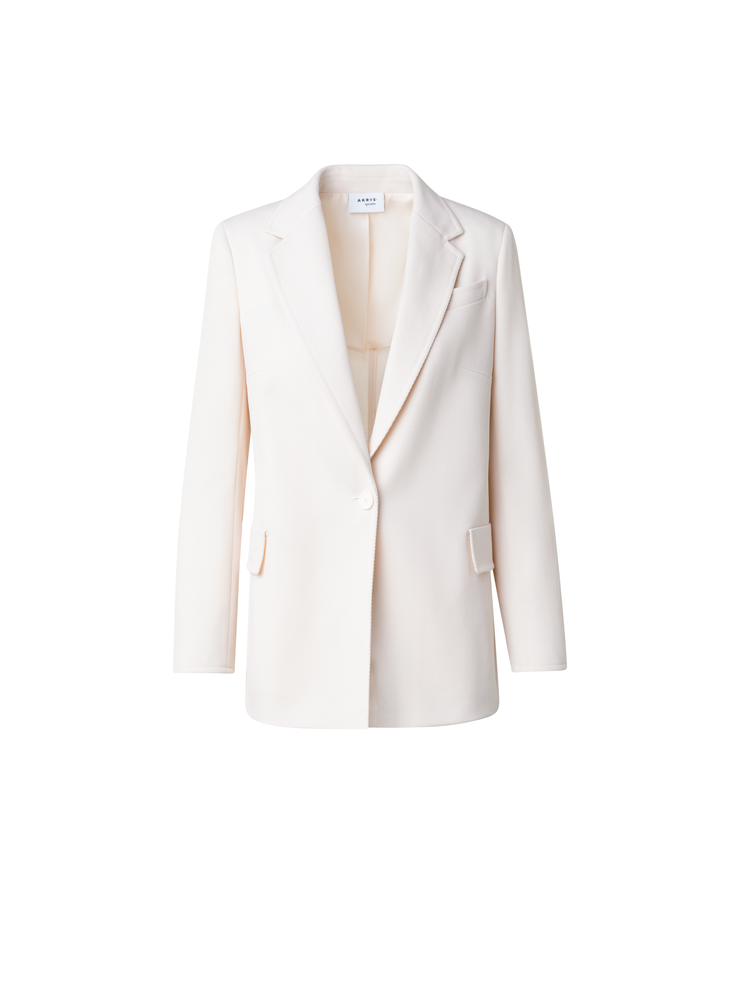 Designer Boyfriend Blazer aus Woll-Trikotine - Ecru - Weiss