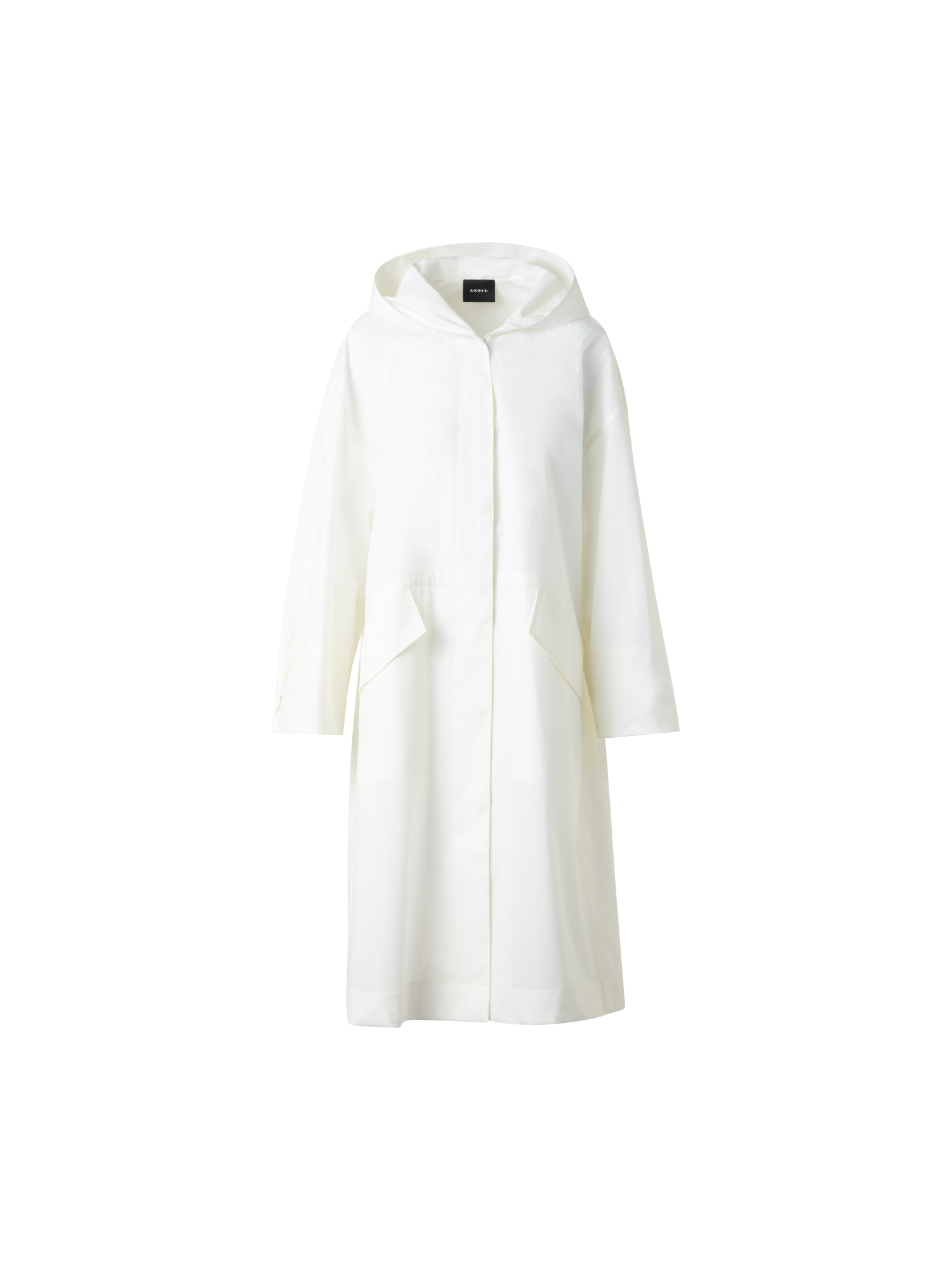 Designer Wasserabweisender Baumwoll-Parka mit Kapuze - Ecru - Weiss