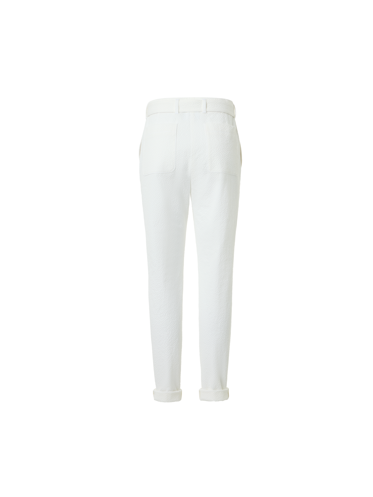 Designer Fallon schmal zulaufende Hose aus Baumwoll-Seersucker - Weiss