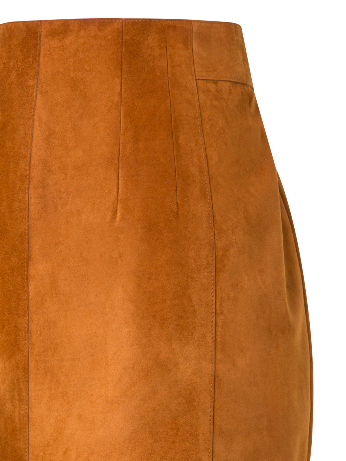 Designer Bleistiftrock aus Wildleder - Braun