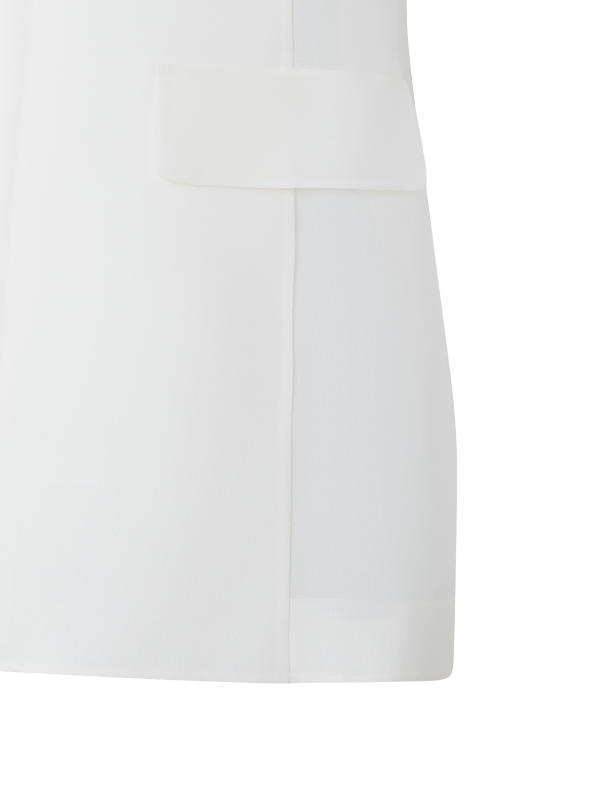 Designer Langes Transparentes Organza-Gilet aus Seide - Ecru - Weiss