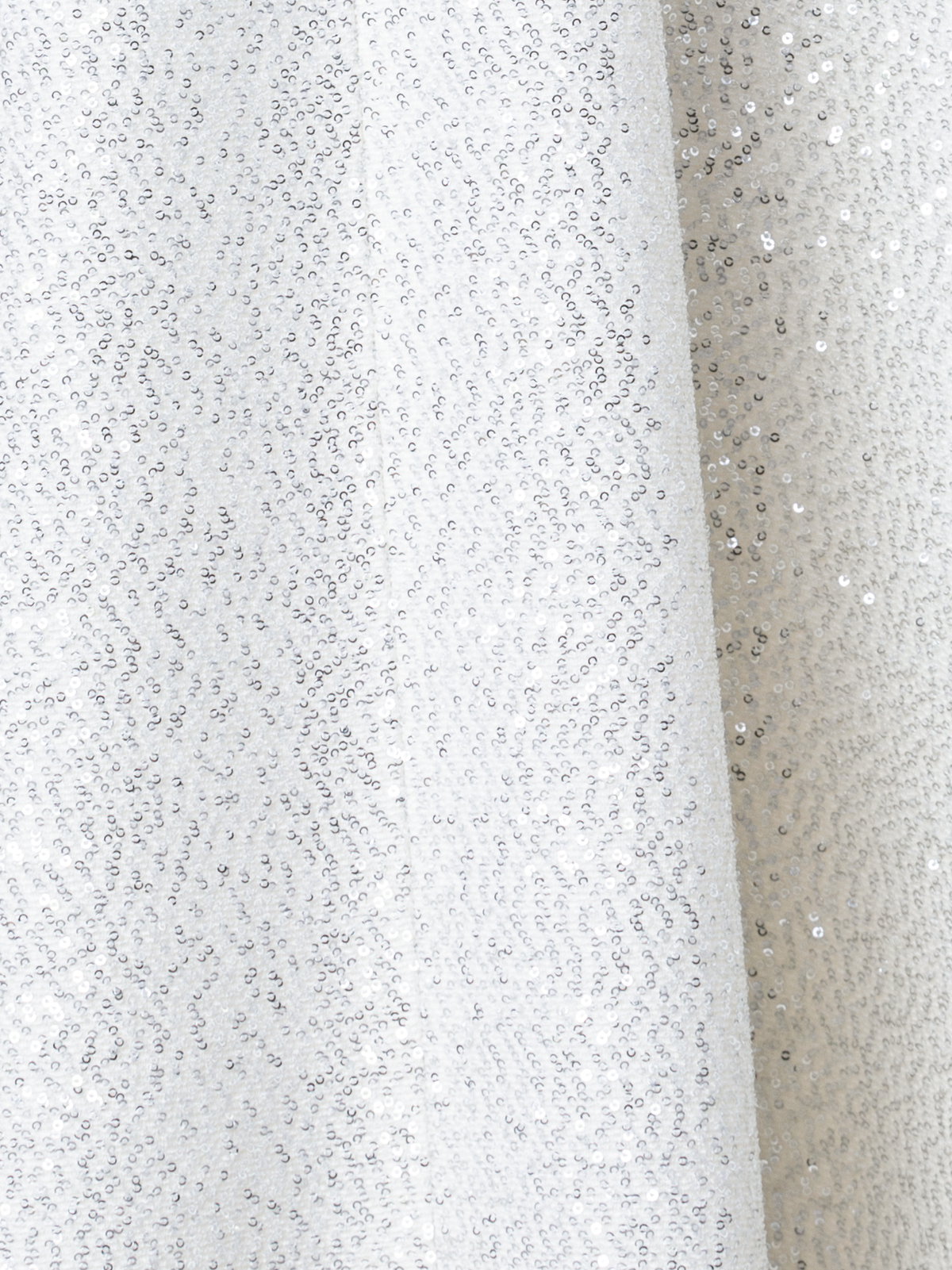 Designer Midi-Rock aus Wolle mit Pailletten in A-Linie - Ecru - Weiss