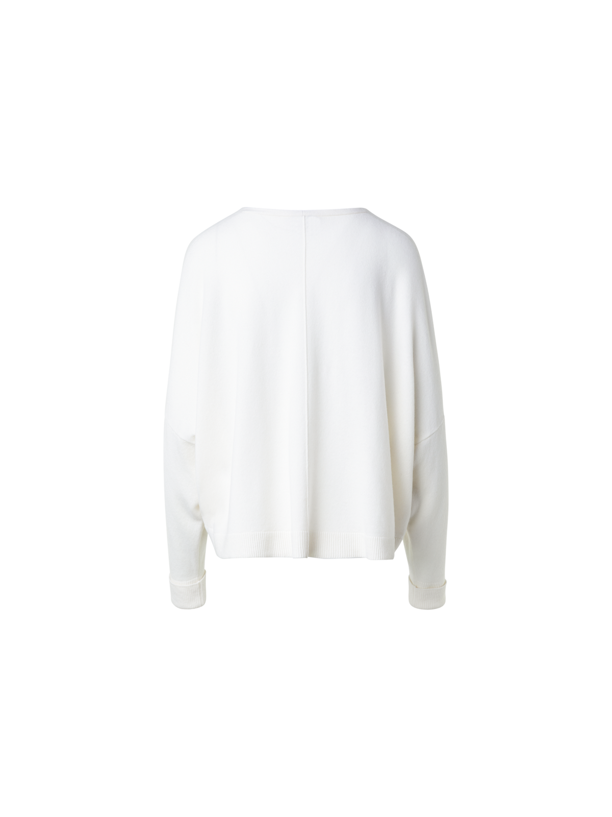 Designer Oversize Kaschmirpullover mit V-Ausschnitt - Ecru - Weiss
