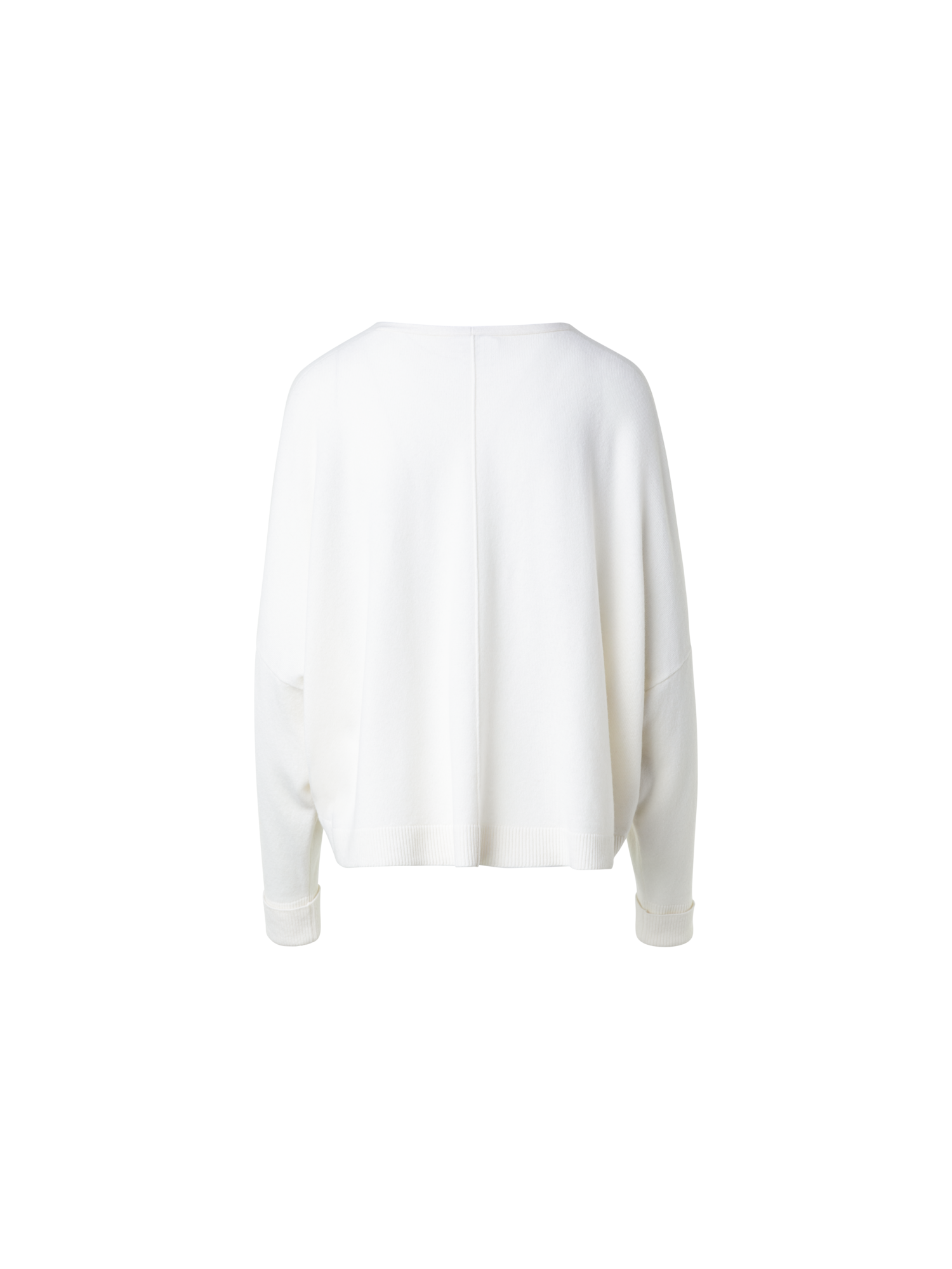 Designer Oversize Kaschmirpullover mit V-Ausschnitt - Ecru - Weiss
