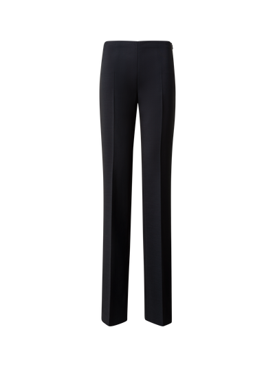 Designer Gerade Hose aus Woll-Doubleface - Schwarz