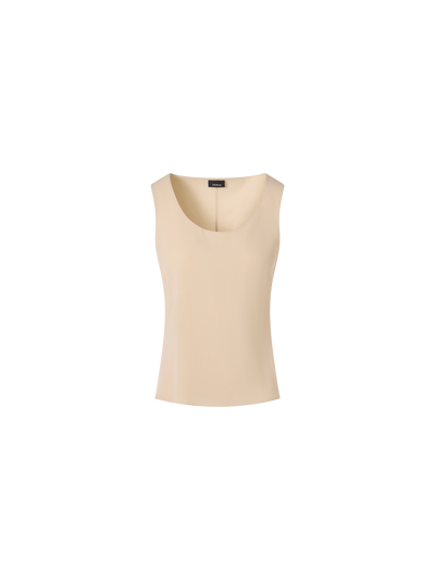 Designer Ärmelloses Top aus Seidengeorgette - Beige