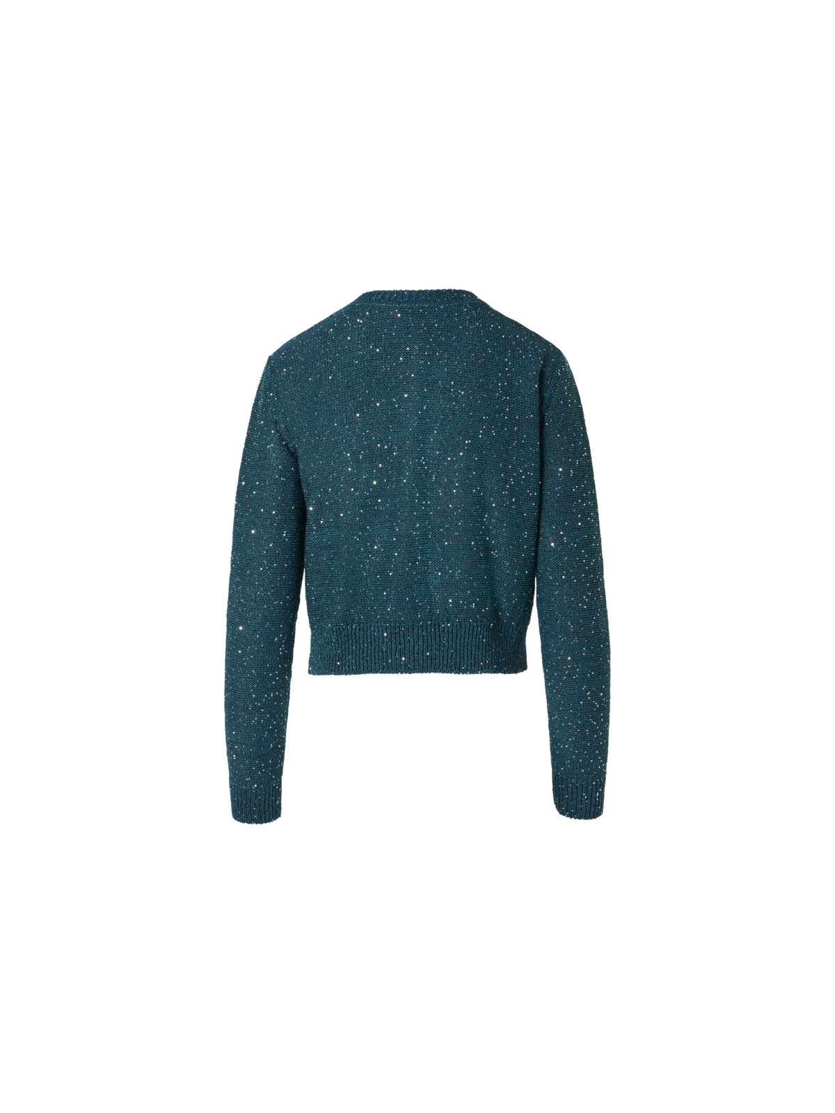 Designer Cardigan aus Leinen-Baumwolle mit Mikro-Pailletten - Grün