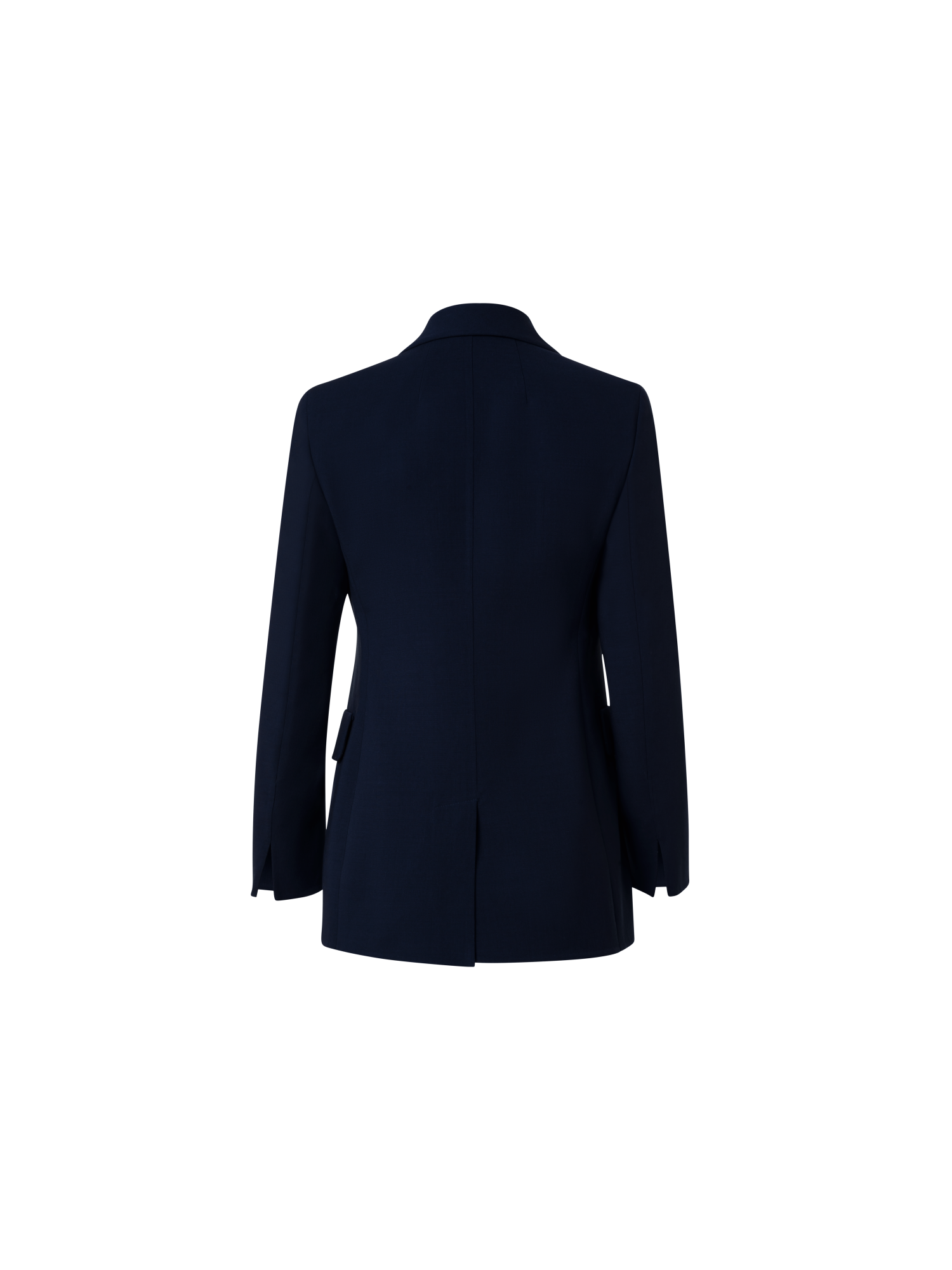 Designer Langer Blazer aus Woll-Doubleface - Dunkelblau - Blau