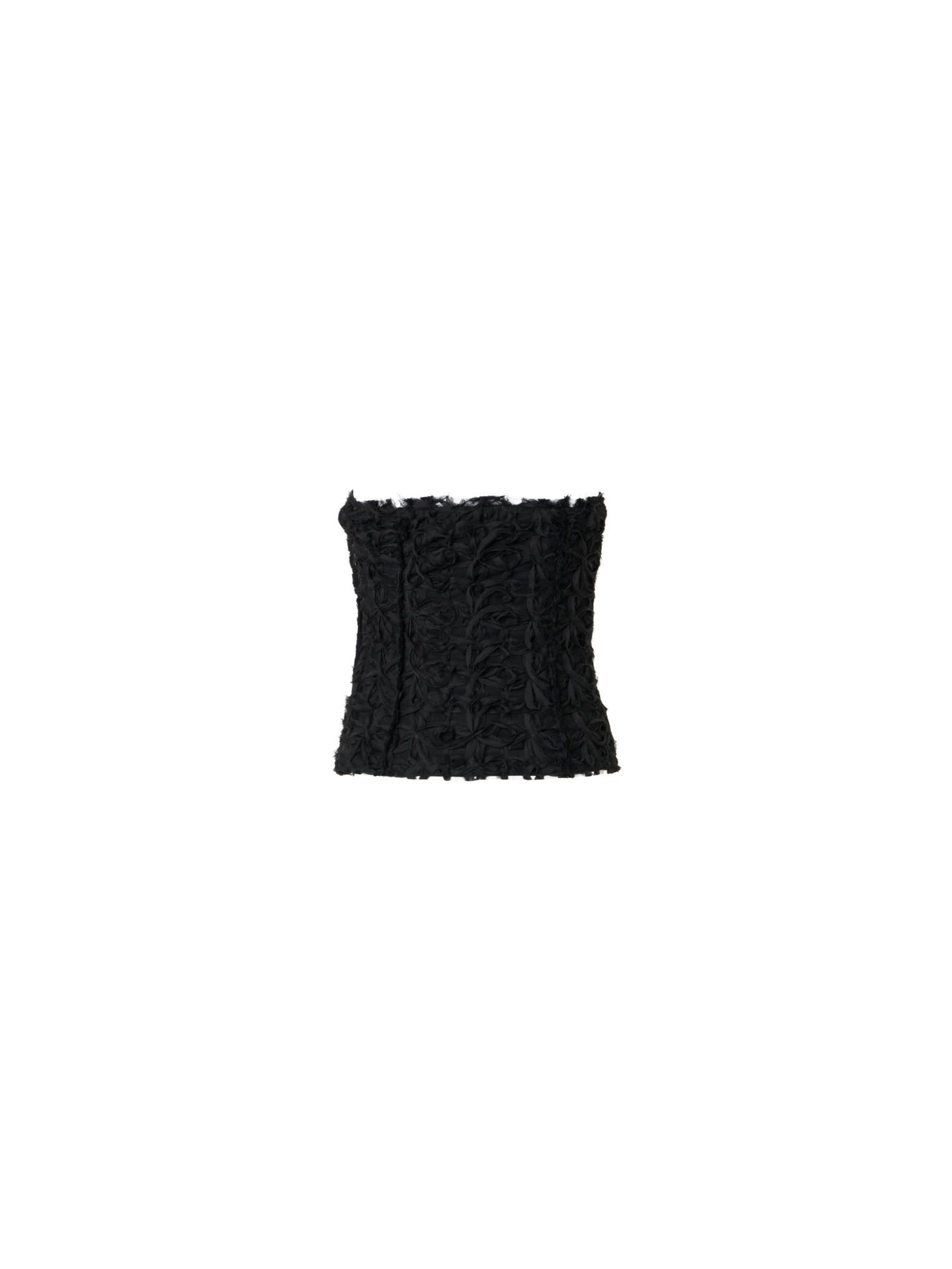 Designer Bustier-Top mit 3D-Scribble-Stickerei - Schwarz