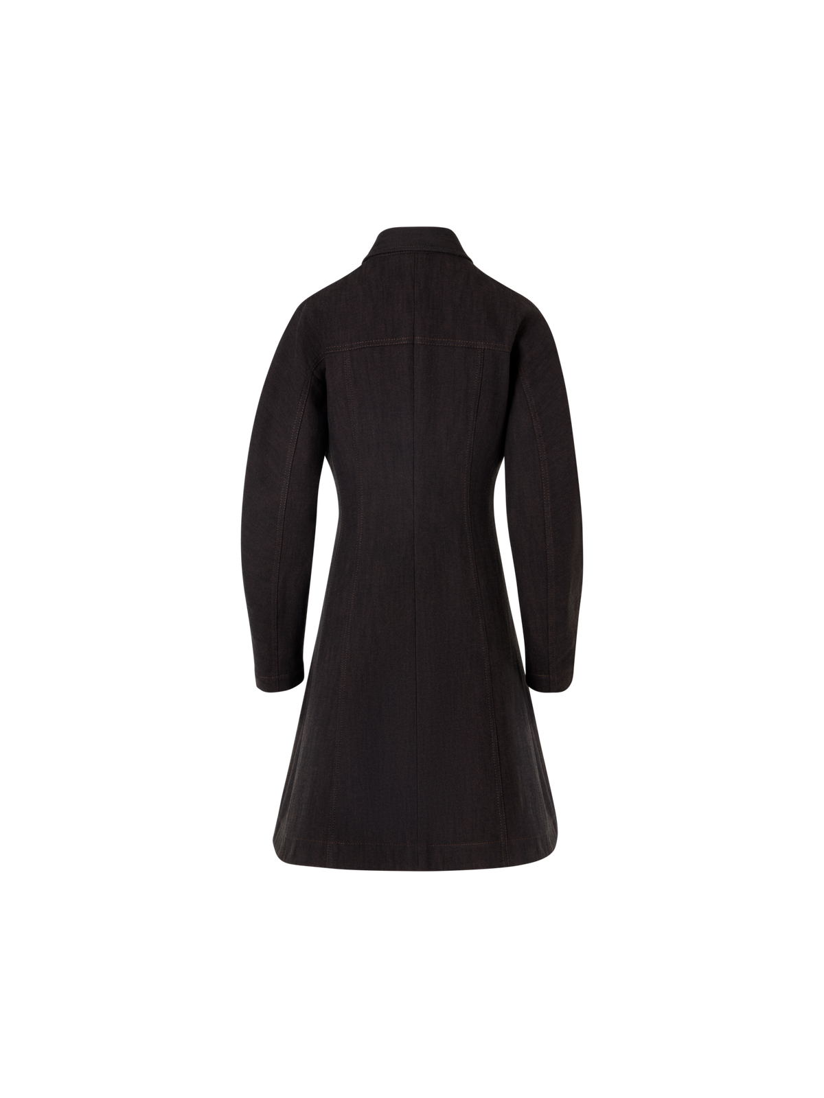 Designer Fit-and-Flare Minikleid aus Winter-Denim - Braun
