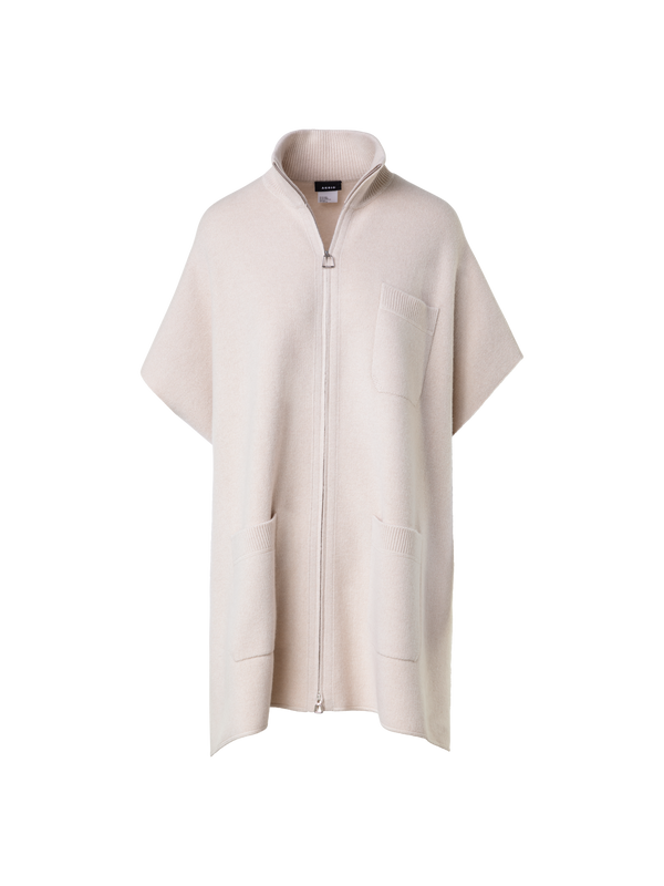 Designer Cape aus 100% Kaschmir Piqué - Beige