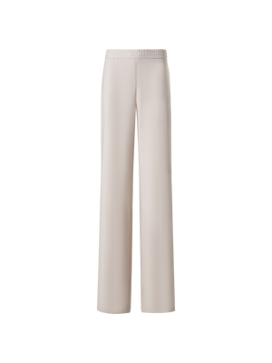 Designer Relaxed Gerade Hose aus Cool Wool - Beige