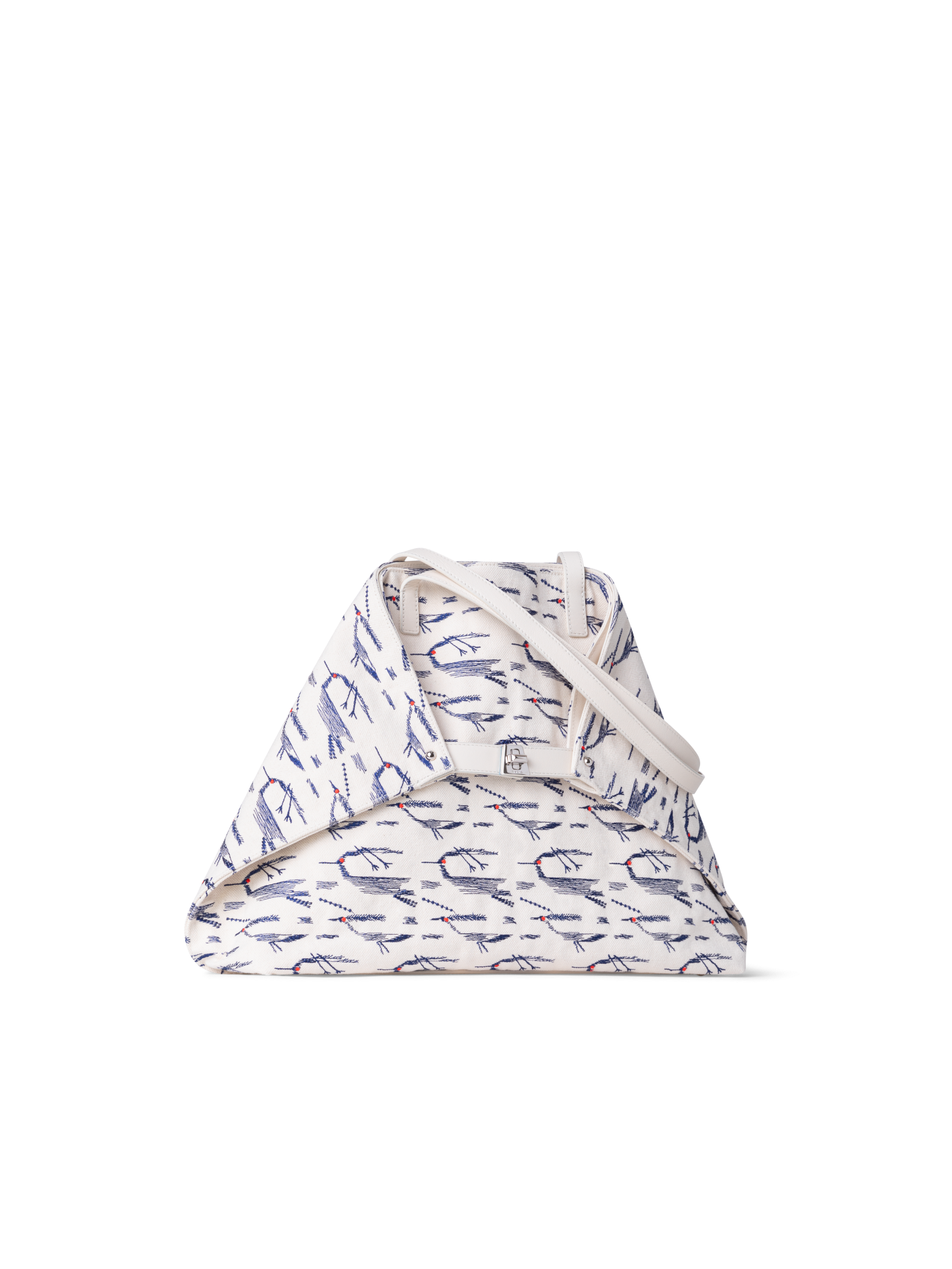 Designer Ai Medium Shoulder Tote - Weiss - Blau - Bunt - Ecru