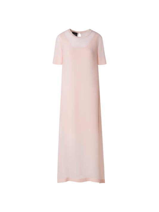 Designer Langes T-Shirt-Kleid aus Seide - Orange