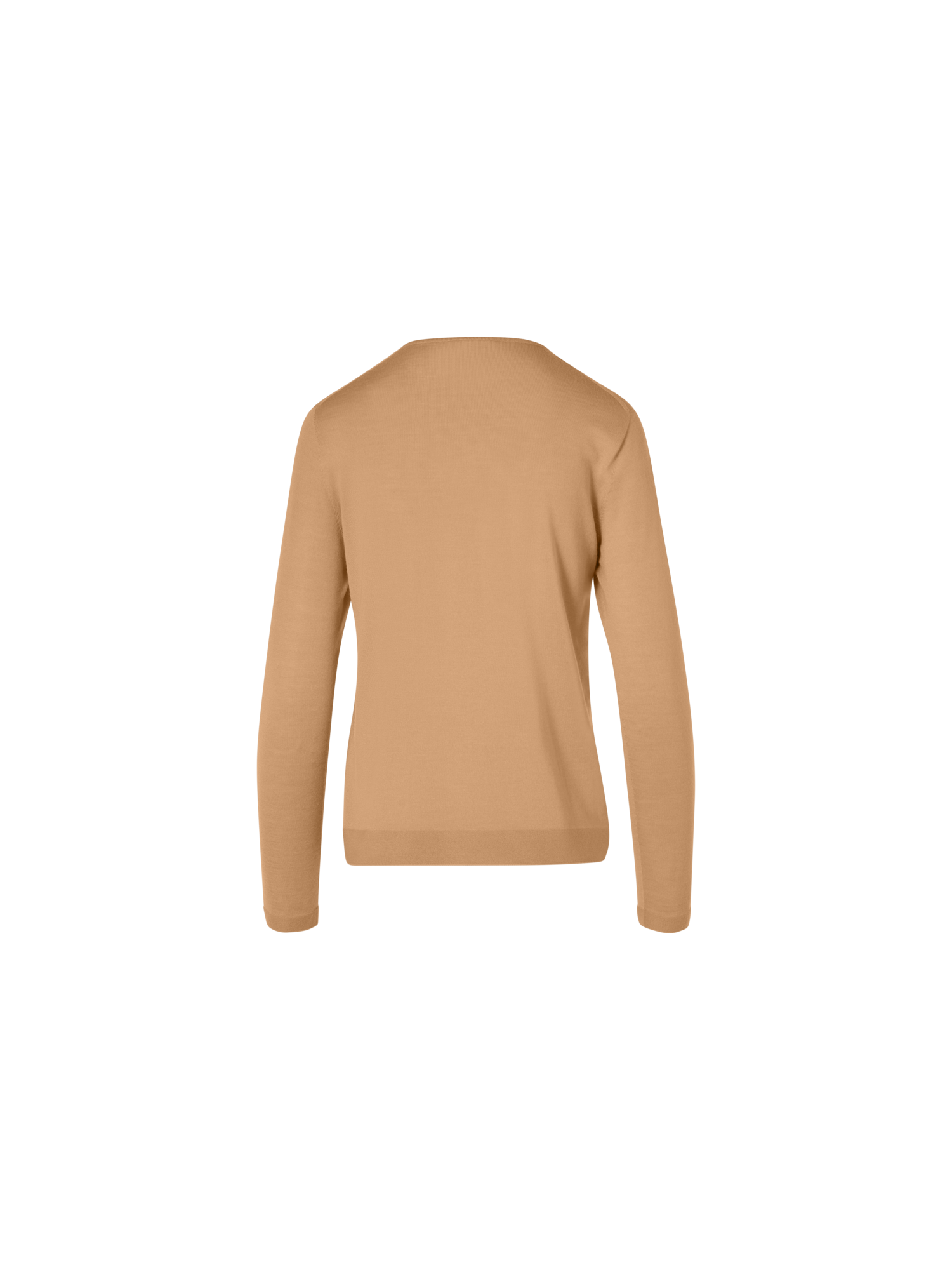 Designer Langärmeliger Strickpullover aus Kaschmir-Seide - Braun