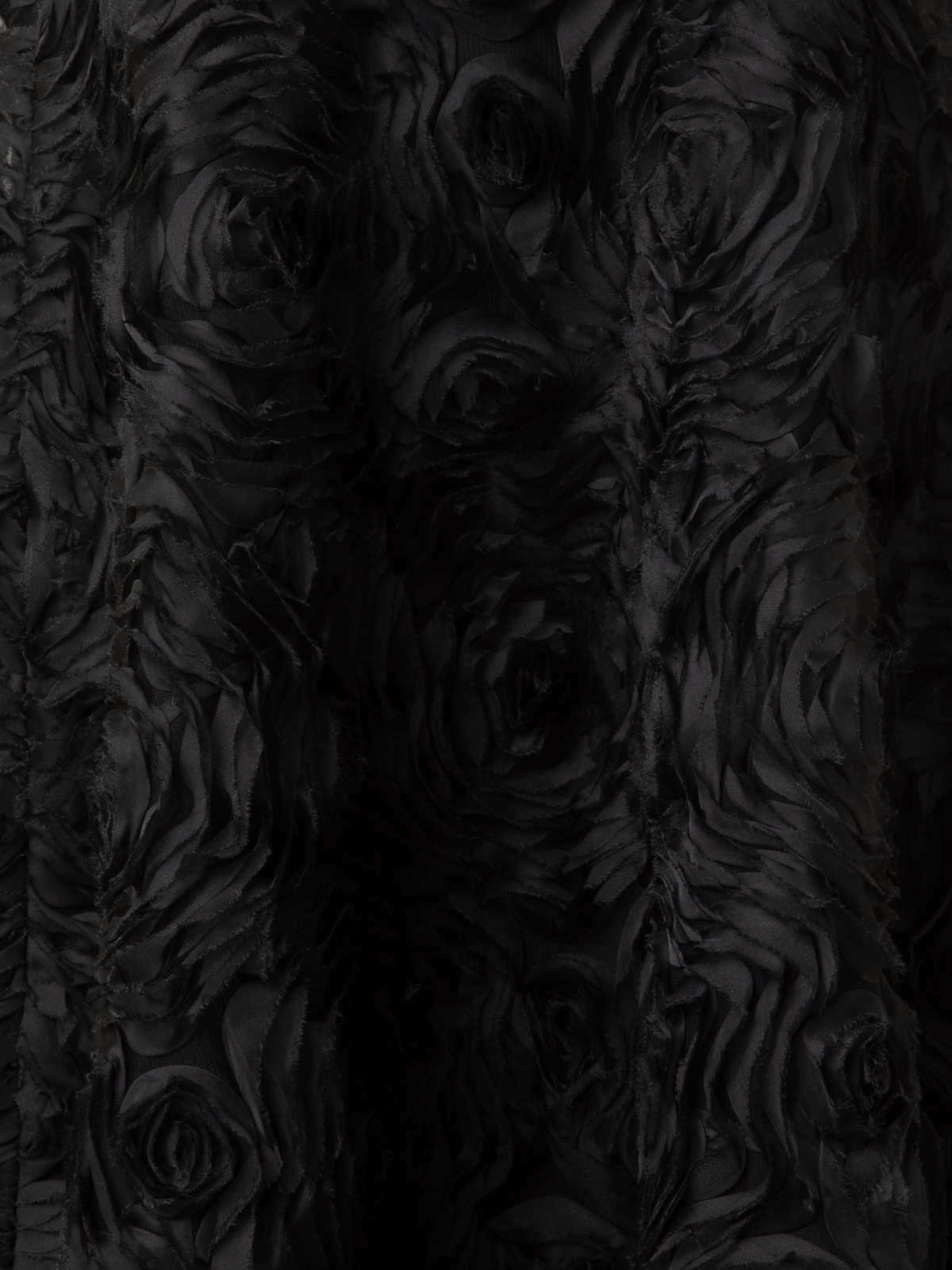 Designer A-Linien-Midirock mit 3D Carnation Stickerei - Schwarz