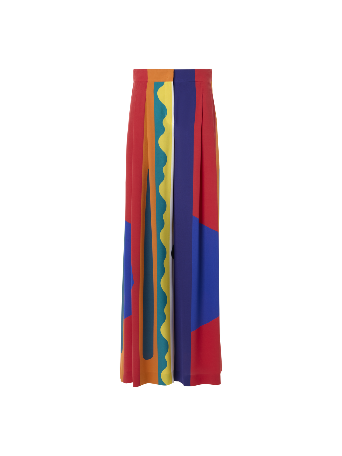Designer Cassie weite Seidenhose mit Paravent-Druck - Bunt