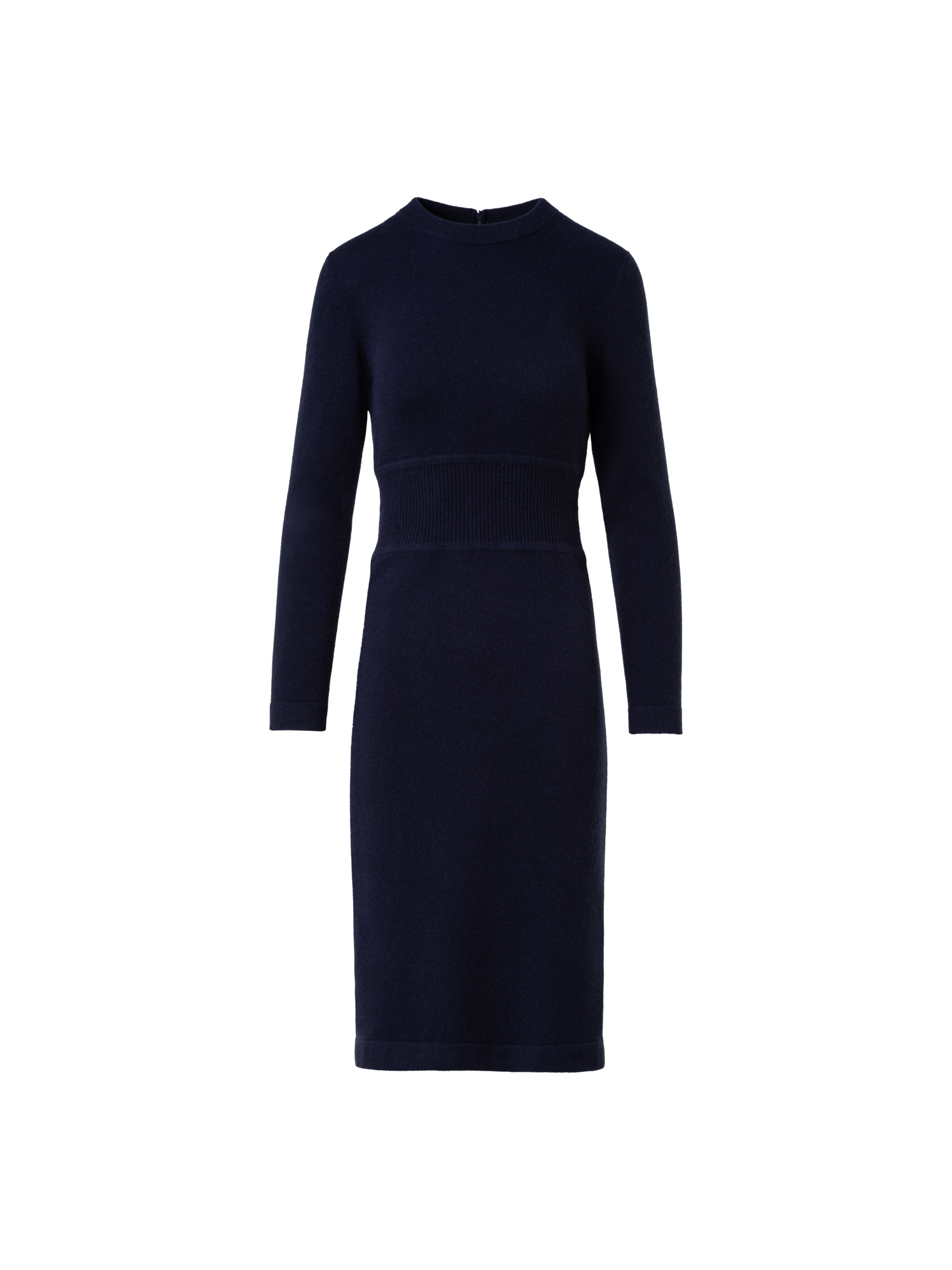 Designer Strickkleid aus Stretch Kaschmir  - Dunkelblau - Blau