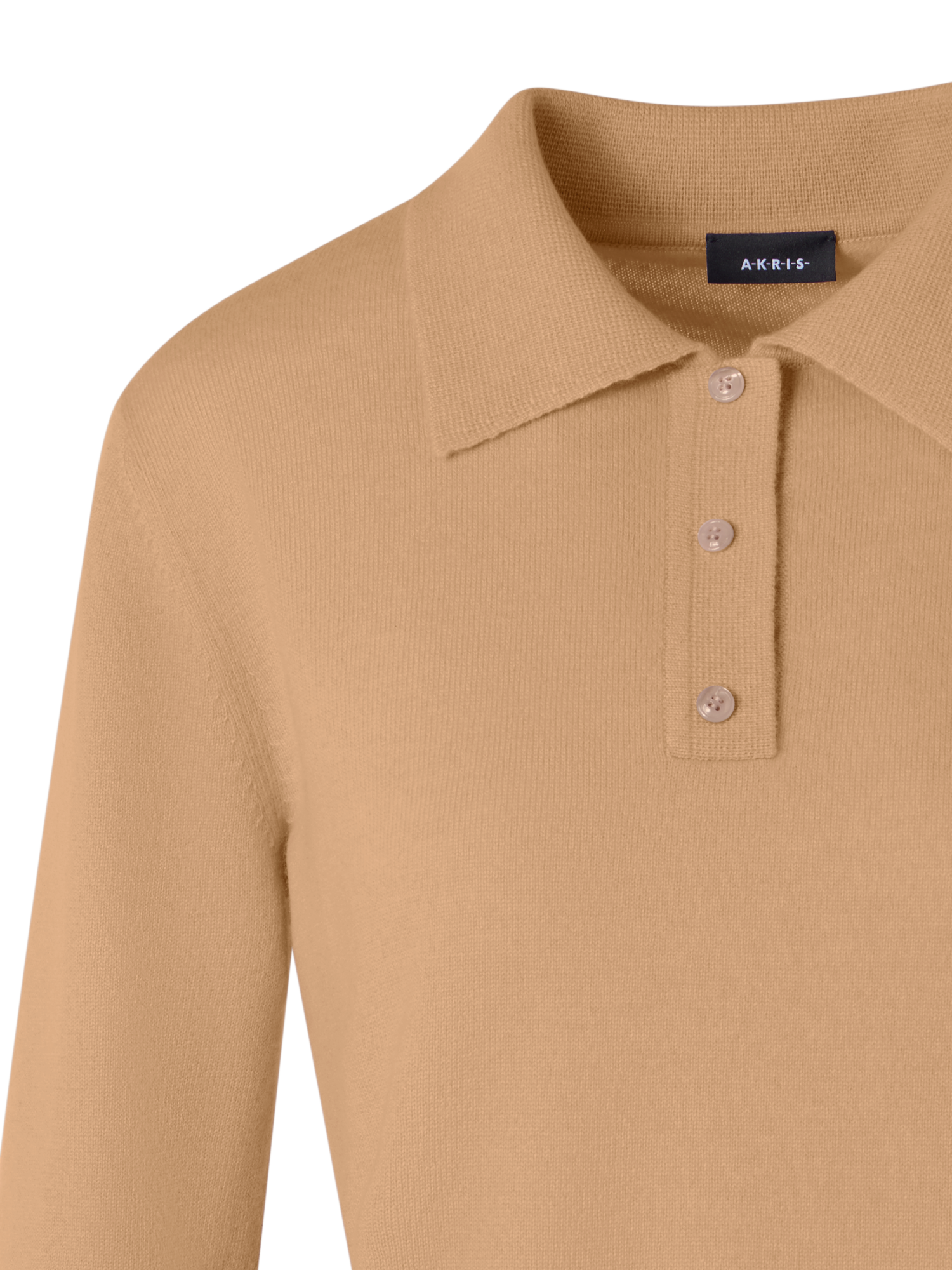 Designer Langärmeliger Strickpullover aus Kaschmir - Braun