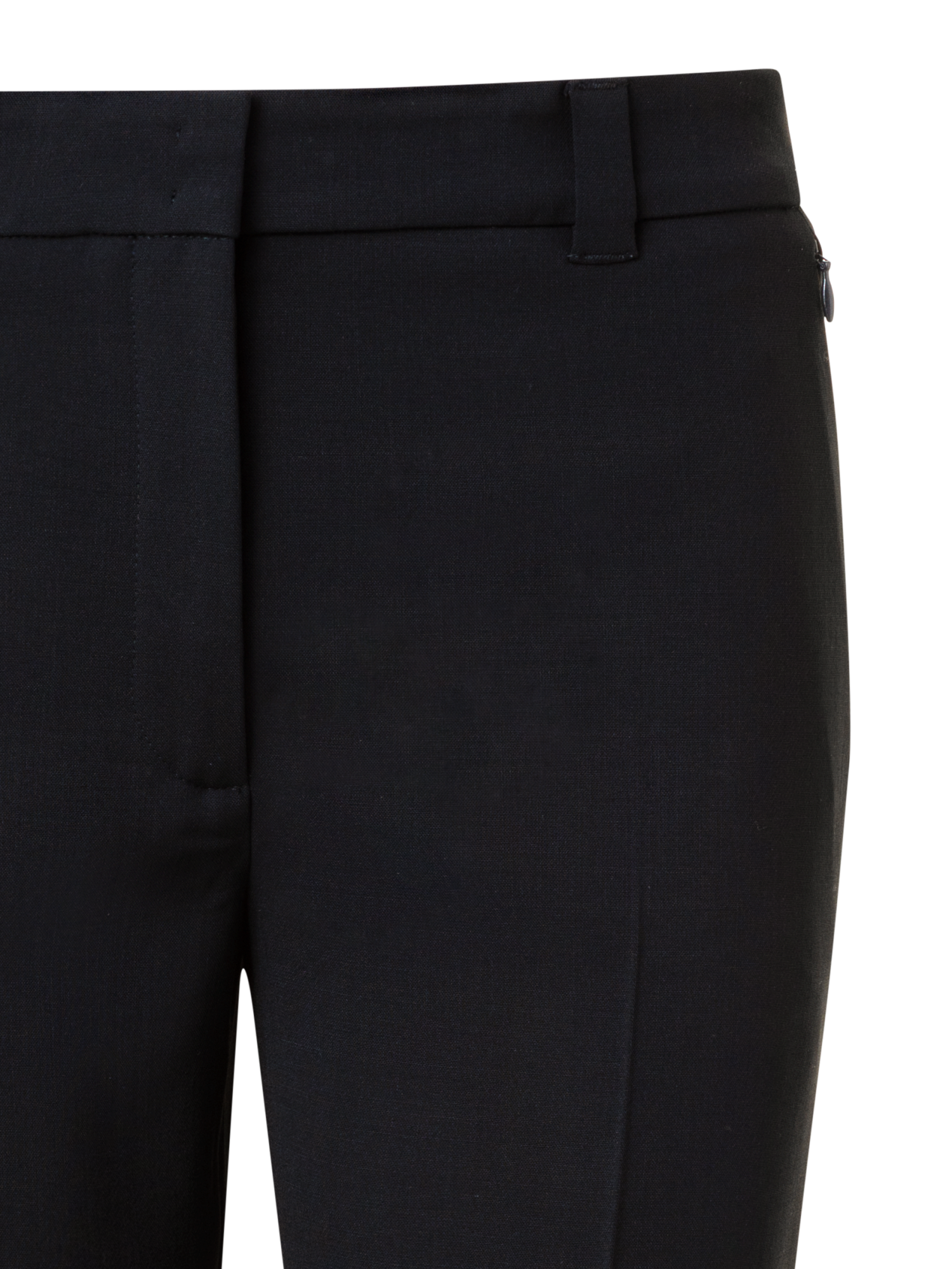 Designer Tapered Hose aus Woll-Doubleface - Schwarz