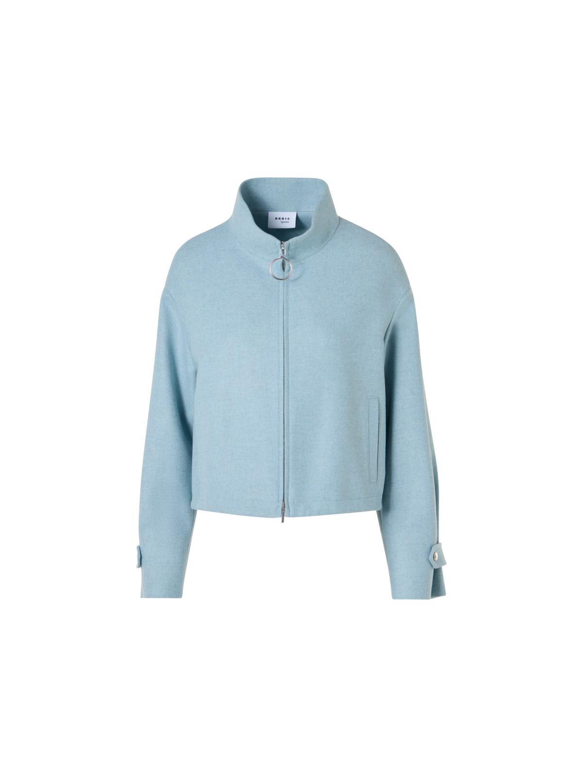 Designer Blouson-Jacke aus Wollmischung - Blau