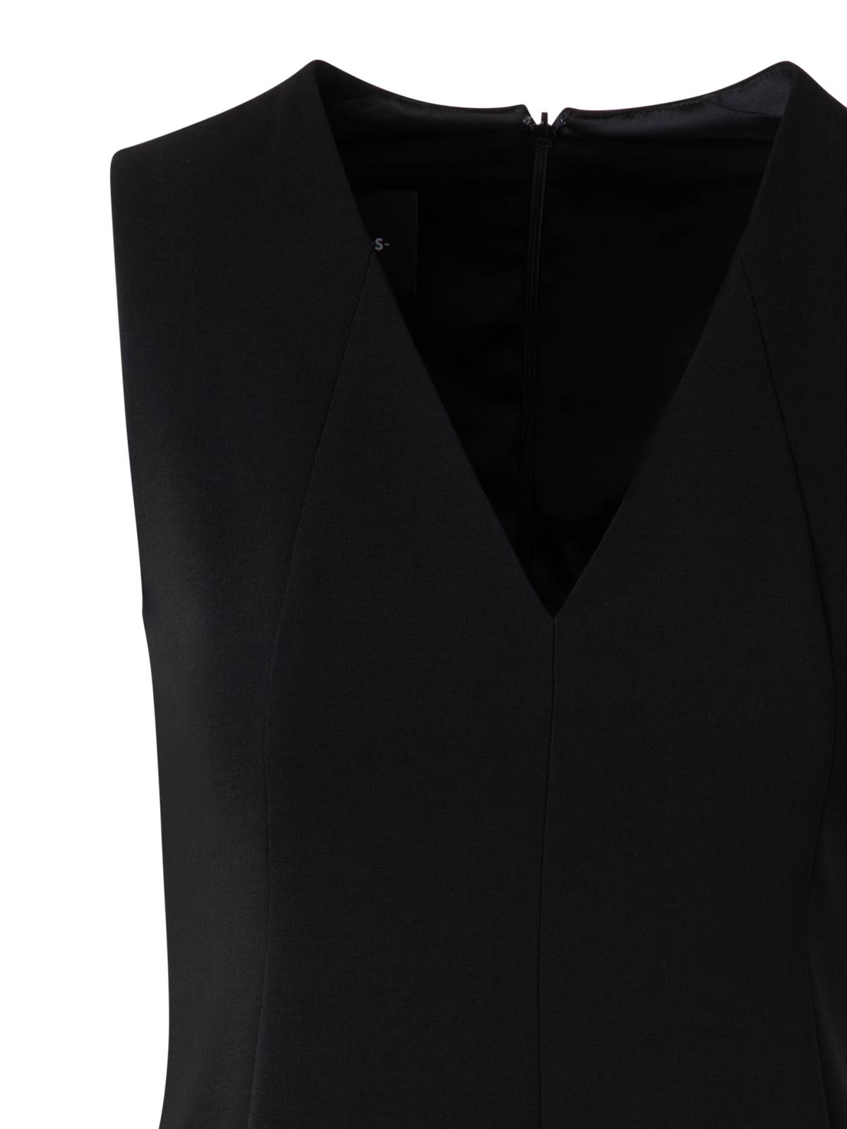 Designer Etuikleid aus Woll-Doubleface mit V-Ausschnitt - Schwarz