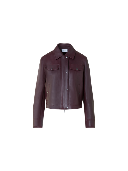 Designer Kurze Pin Dot Lederjacke - Violett - Rot