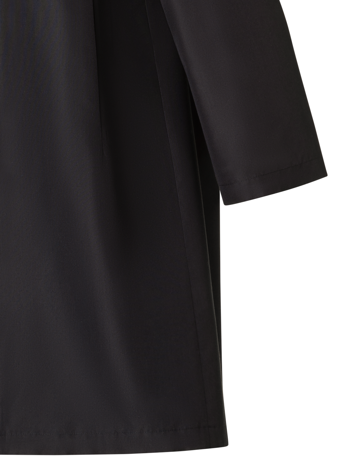 Designer Doppellagiger Mantel: Seide und Angora-Kaschmir - Schwarz