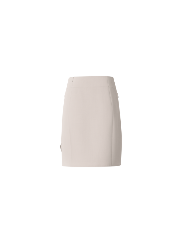Designer Kurzer Rock aus Baumwoll-Doubleface - Beige