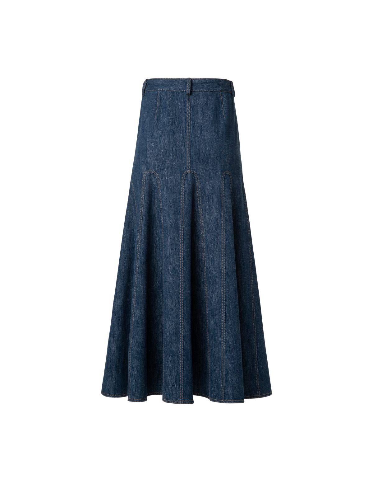 Designer Denim-Midirock mit Falten - Dunkelblau - Blau