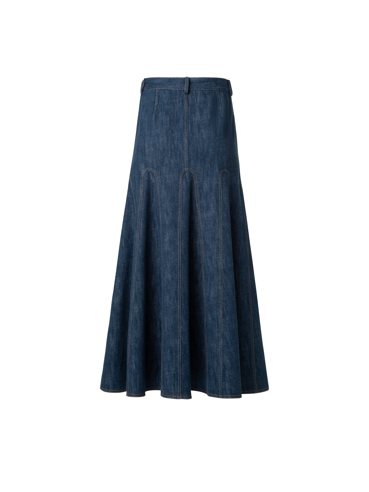 Designer Denim-Midirock mit Falten - Dunkelblau - Blau