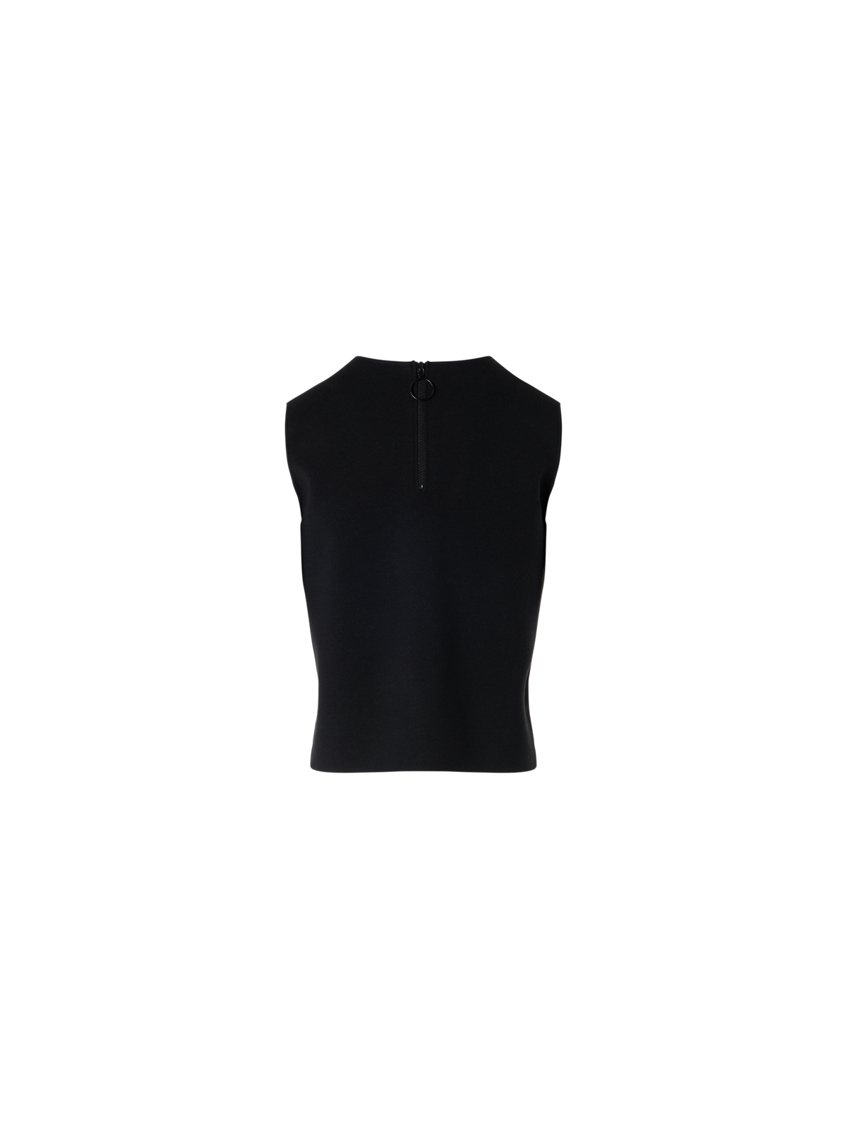 Designer Ärmelloses Stricktop aus Mixed-Media - Schwarz